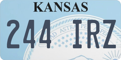 KS license plate 244IRZ