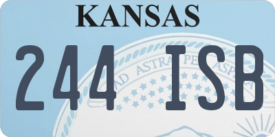 KS license plate 244ISB