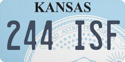 KS license plate 244ISF