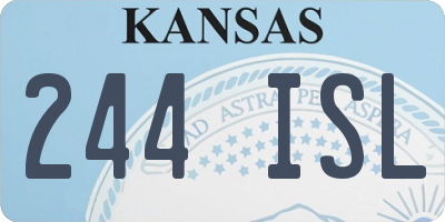 KS license plate 244ISL