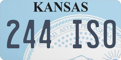 KS license plate 244ISO