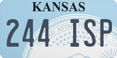 KS license plate 244ISP