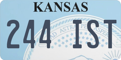 KS license plate 244IST