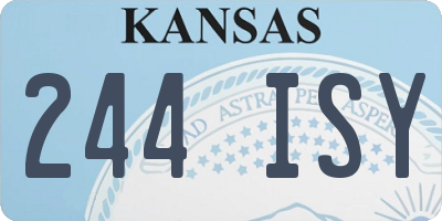 KS license plate 244ISY