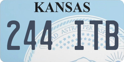 KS license plate 244ITB