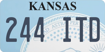 KS license plate 244ITD