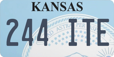 KS license plate 244ITE