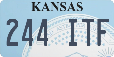 KS license plate 244ITF