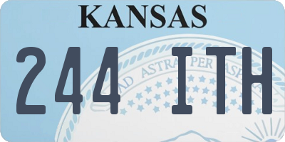 KS license plate 244ITH
