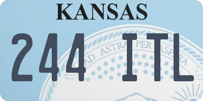 KS license plate 244ITL