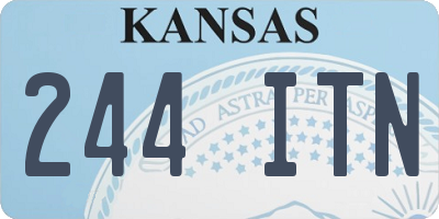 KS license plate 244ITN