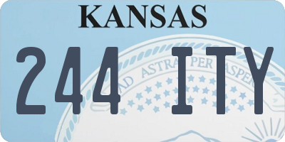KS license plate 244ITY