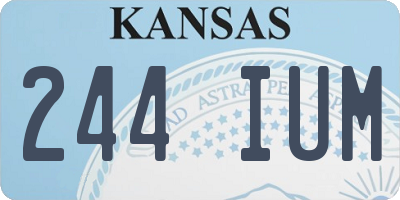 KS license plate 244IUM