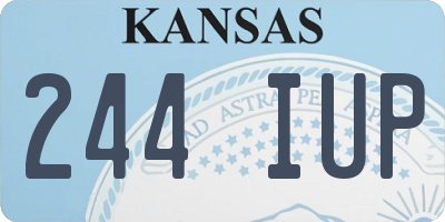 KS license plate 244IUP