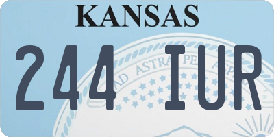 KS license plate 244IUR