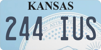 KS license plate 244IUS