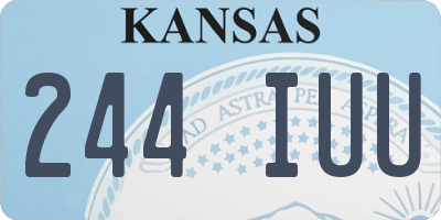 KS license plate 244IUU