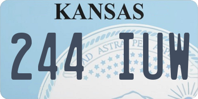 KS license plate 244IUW