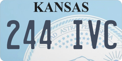 KS license plate 244IVC