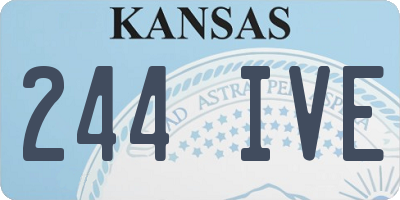 KS license plate 244IVE