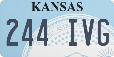 KS license plate 244IVG