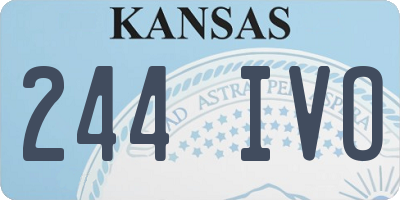 KS license plate 244IVO