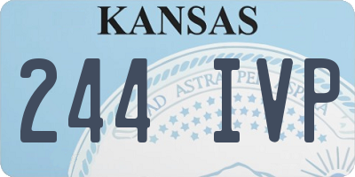 KS license plate 244IVP