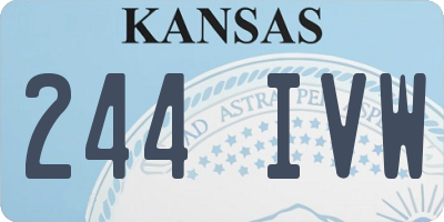 KS license plate 244IVW