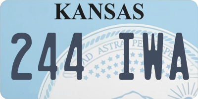 KS license plate 244IWA