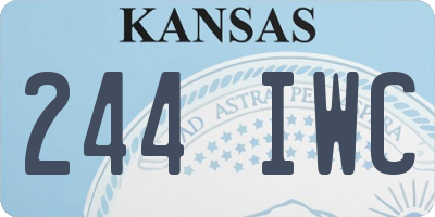 KS license plate 244IWC