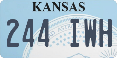 KS license plate 244IWH