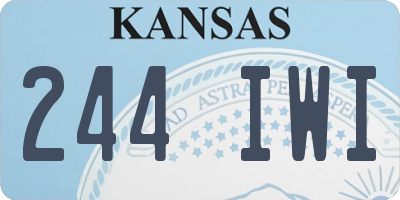 KS license plate 244IWI