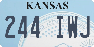 KS license plate 244IWJ
