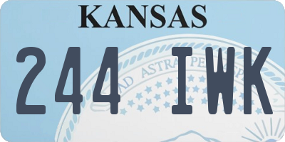 KS license plate 244IWK