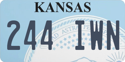 KS license plate 244IWN