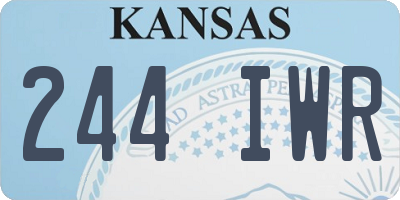 KS license plate 244IWR