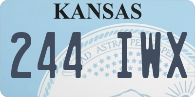 KS license plate 244IWX