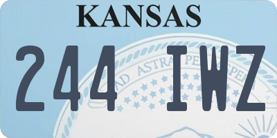 KS license plate 244IWZ