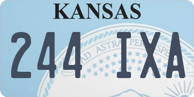KS license plate 244IXA