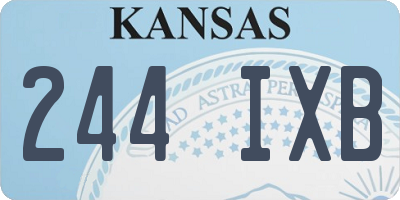 KS license plate 244IXB