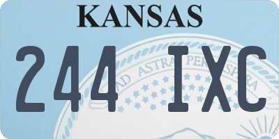 KS license plate 244IXC