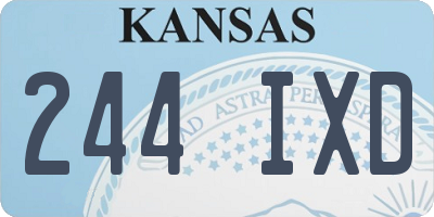 KS license plate 244IXD