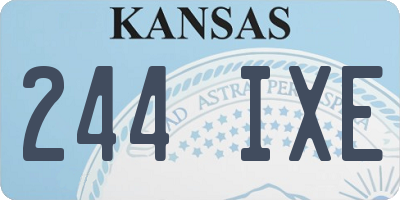 KS license plate 244IXE