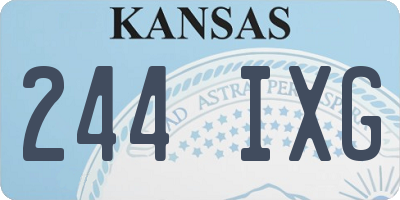 KS license plate 244IXG