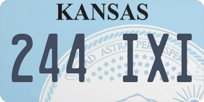 KS license plate 244IXI