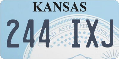 KS license plate 244IXJ