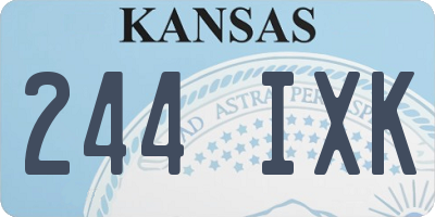 KS license plate 244IXK