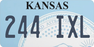 KS license plate 244IXL