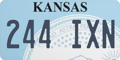 KS license plate 244IXN
