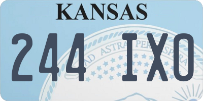 KS license plate 244IXO